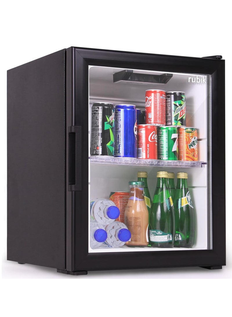 Rubik Glass Door Absorption Minibar, RMB-40A, Black  - Image 1