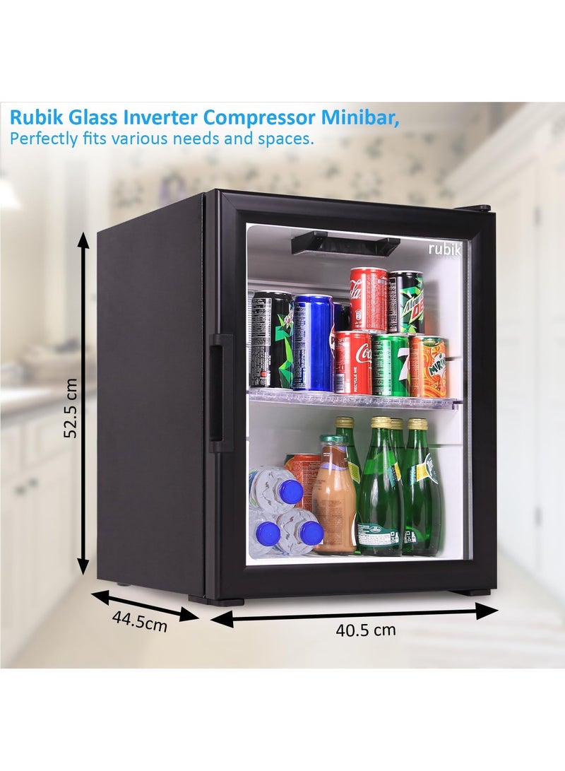 Rubik Glass Door Absorption Minibar, RMB-40A, Black  - Image 4