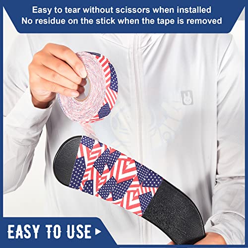 Deekin 6 Rolls Hockey Tape USA Flag Camo Lacrosse Stick Tape Waterproof Non Slip Hockey Athletic Sports Stick Baseball, 1'' x 27 Yards/Roll(Bright,Vivid) - Image 4