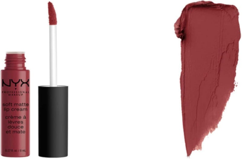 NYX SOFT MATTE 25 BUDAPEST - لون موف داكن مع لمسة حمراء