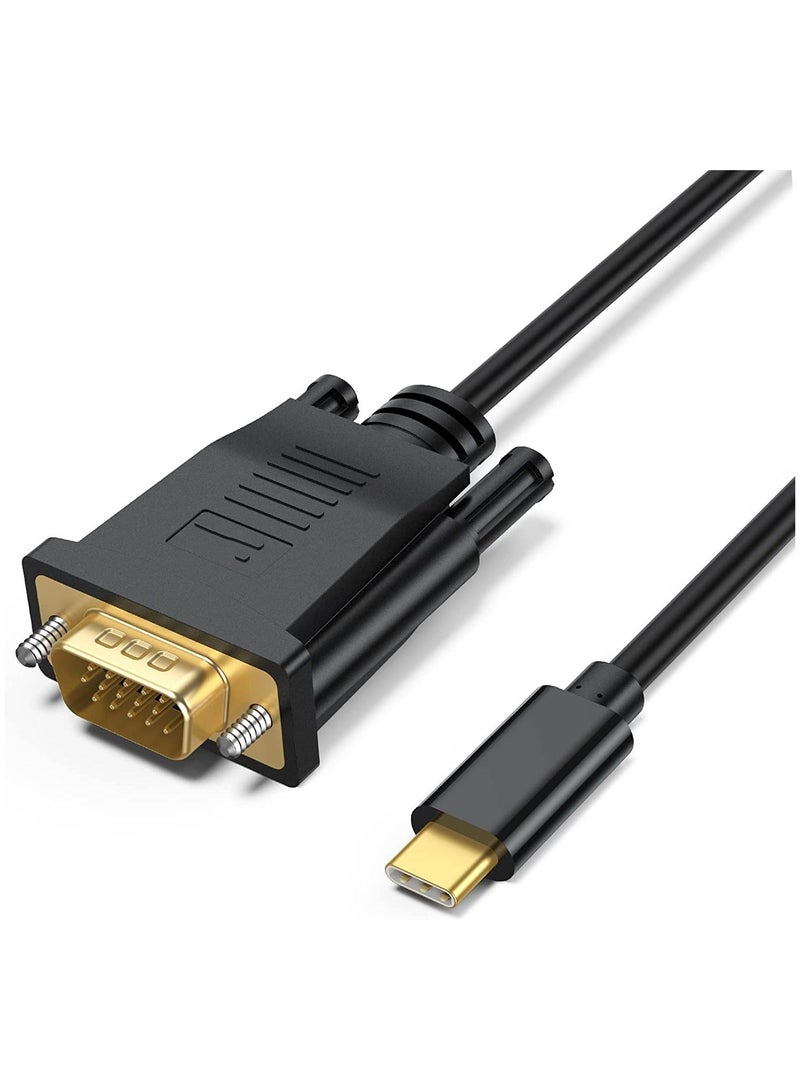 Y&D UV-CABLE USB C to VGA Cable Type-C Male Cable Adapter [Thunderbolt 3] Compatible Converter foriMac MacBook Pro Air Surface Book 2 Chromebook and More More-6 Feet - Image 1