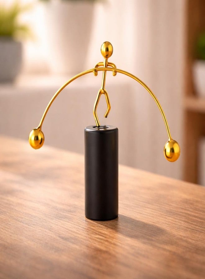 CraftVatika Office Desk Decorative Showpiece Items Table Decoration Items, Home Decor Items for Living Room, Balancing Gadget for Stress Relief & Focus, Perpetual Motion Metal Pole Balancing Man Gift - Image 5