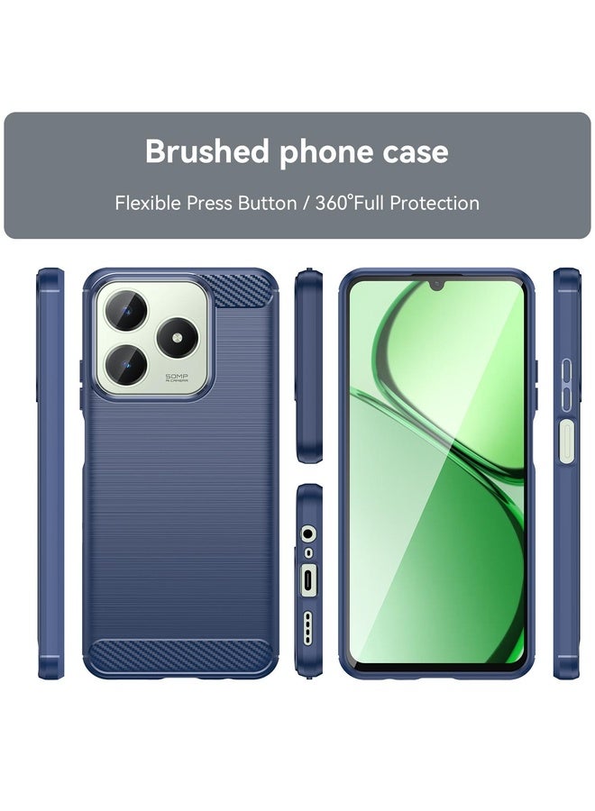 HuHa Case Cover For Realme C61 Carbon Fiber Brushed Texture TPU Phone Case(Blue) - Image 2