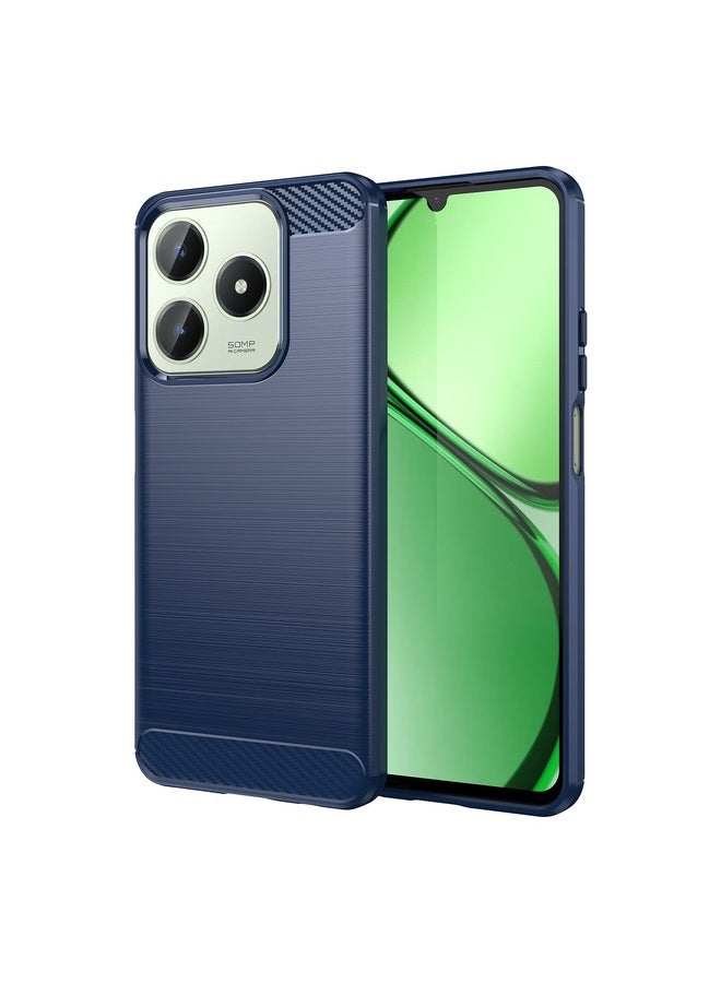 HuHa Case Cover For Realme C61 Carbon Fiber Brushed Texture TPU Phone Case(Blue) - Image 1