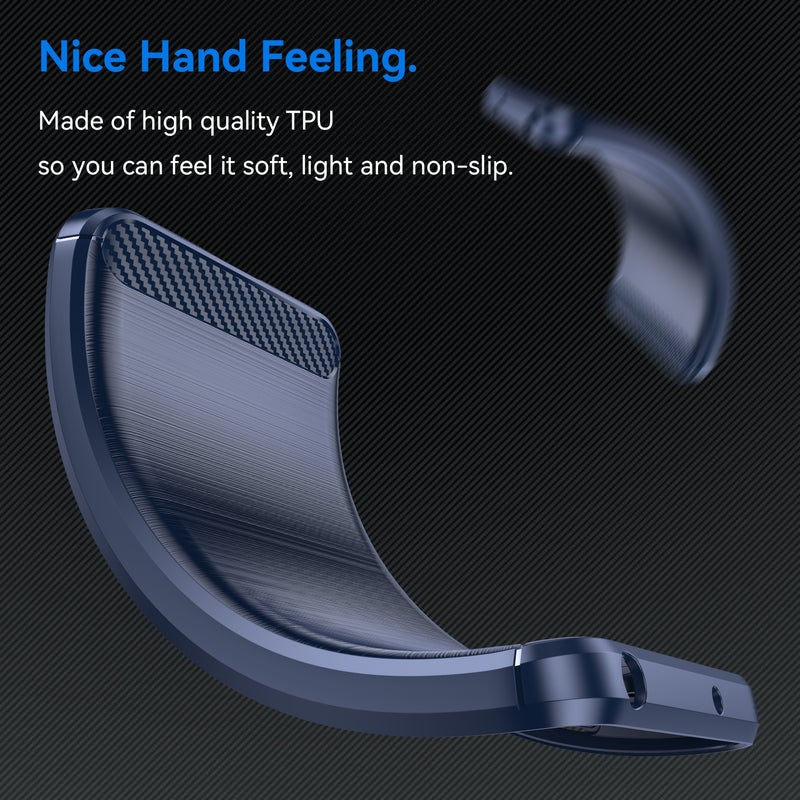 HuHa Case Cover For Realme C61 Carbon Fiber Brushed Texture TPU Phone Case(Blue) - Image 4