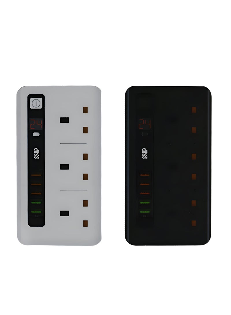iSNUP Electric connection with self-timer 3 AC outlets and 5 USB ports Black - Image 5