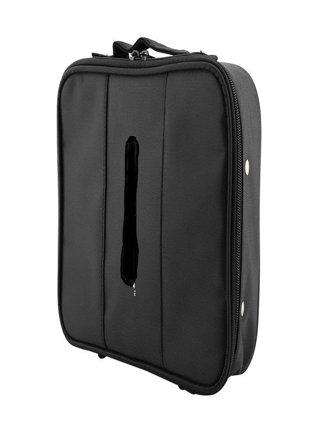 IAS Cosmetic Bag, Makeup Organizer Bag for Home & Travel,Vanity Bag with Dividers for Brushes,Toiletries, Cosmetics 28.5 x 23 x 8 cm - Black Nylon - Image 1