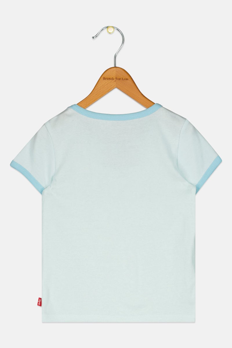 Levi's Kids Girl Brand Logo Meet And Greet Top, Light Pastel Blue - Image 3