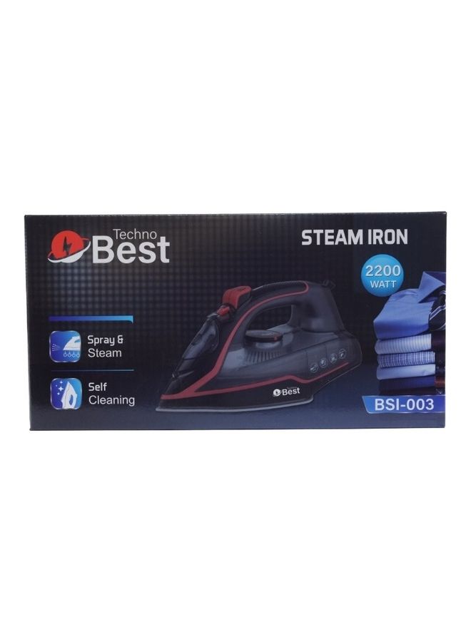 تكنو بيست أداة كي بخار 280 ml 2200 W BSI-003 أحمر، أبيض - Image 3