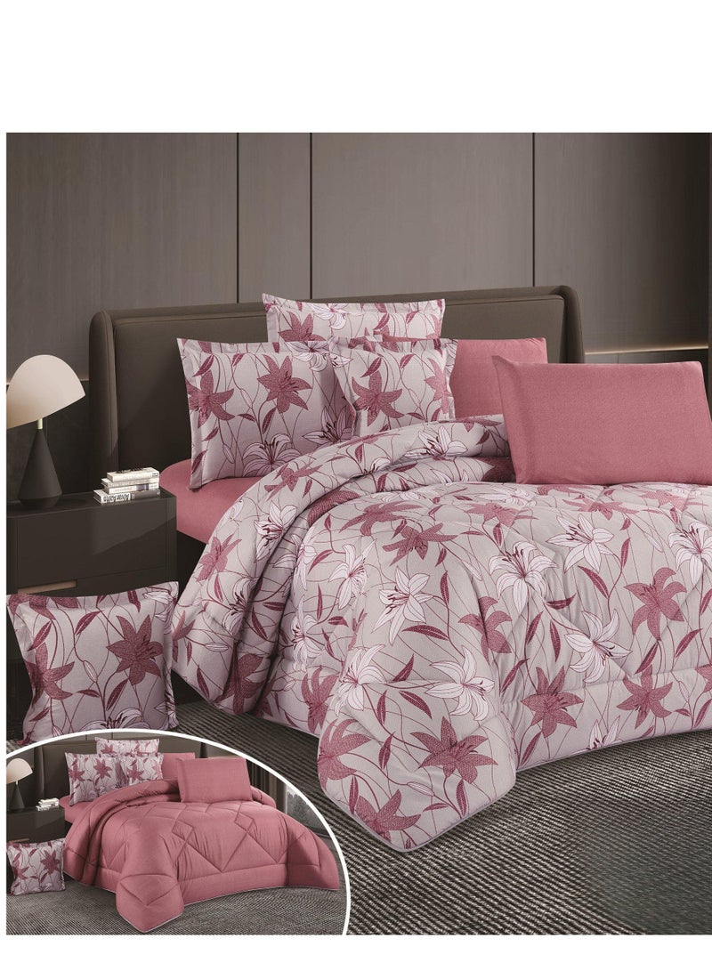 8-piece royal printed double bedspread, king-size comforter, 230 x 250  - Image 2