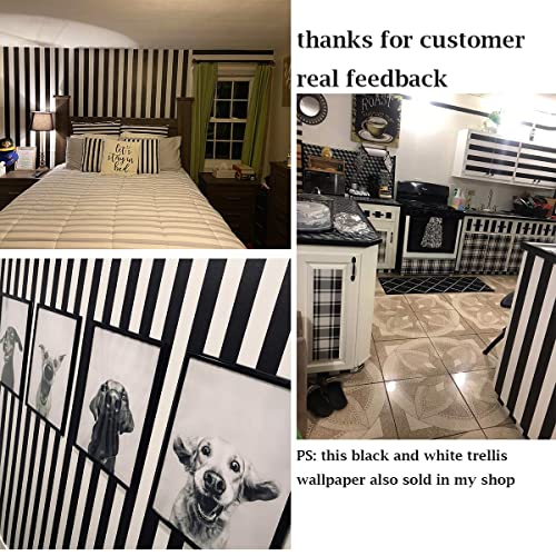 Guvana 197"x17.7" Black and White Stripe Contact Paper Peel and Stick Wallpaper Self-Adhesive Wallpaper Removable Contact Paper Modern for Living Room Bedroom Countertop Shelf Drawer Decor - Image 5