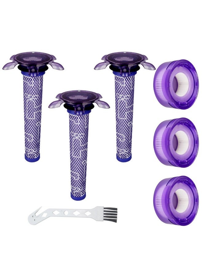Hechuang 6 Pack Upgraded Star Vacuum Replacement Filters for Dyson V7, V8 Animal and V8 Absolute Vacuum. 3 Pre-Filters and 3 Post-Filters. Compare to Part # 965661-01 & 967478-01. - Image 1