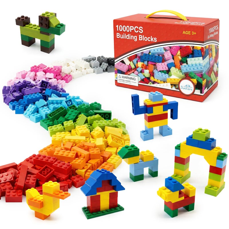 3 otters 1000 PCS Building Blocks, Building Toys for Kids Classic Construction Toy Set, Creative Compatible with Major Brands Holiday Classroom Gifts for Boys and Girls - Image 1