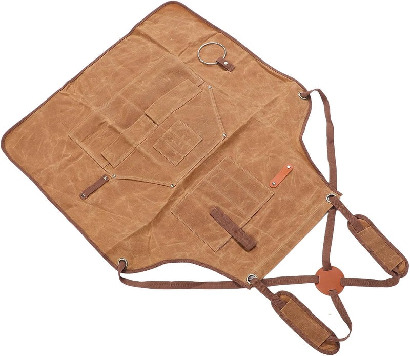 Dpofirs Magnetic Tool Holder Work Apron | Adjustable Waxed Canvas With 10 Pockets For Workshop BBQ Tasks - Image 5