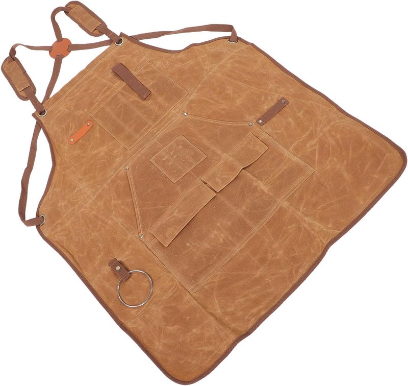Dpofirs Magnetic Tool Holder Work Apron | Adjustable Waxed Canvas With 10 Pockets For Workshop BBQ Tasks - Image 4