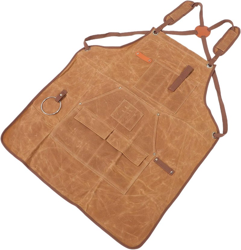 Dpofirs Magnetic Tool Holder Work Apron | Adjustable Waxed Canvas With 10 Pockets For Workshop BBQ Tasks - Image 2