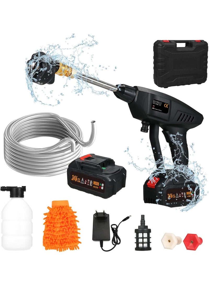 Home Care Cordless Pressure Washer – 300W Portable Power Washer with 6-in-1 Nozzle & Soap Dispenser | Battery Operated with Toolbox for Car, Fence, Floor Cleaning & Watering  - Image 1