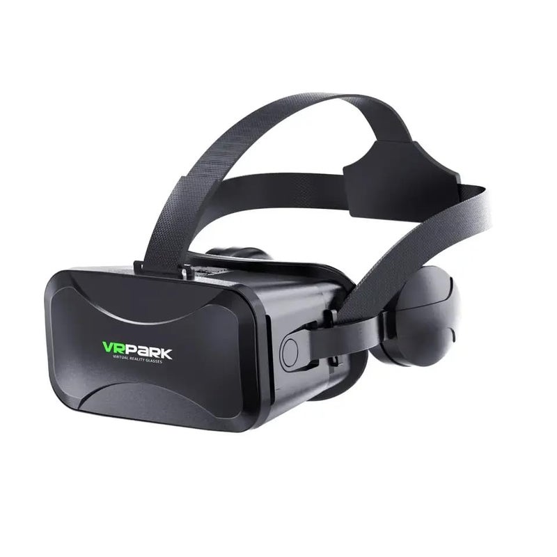 TECHDASH 3D VR Headset with Built in Adjustable Headphones Virtual Reality Glasses with Adjustable Lenses | Compatible with Android, iOS, Windows | Suitable for 4.0-6.5 inch Mobiles for Gaming - Image 1