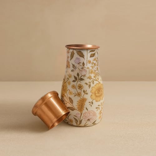 CONFETTI GIFTS Copper Festive Water Bottle Set of 1 for Home Decor Gifts| Copper Water Bedside Bottle | 850 ml Diwali Gift for Family and Friends | Gift Items for Home Decoration - Image 5