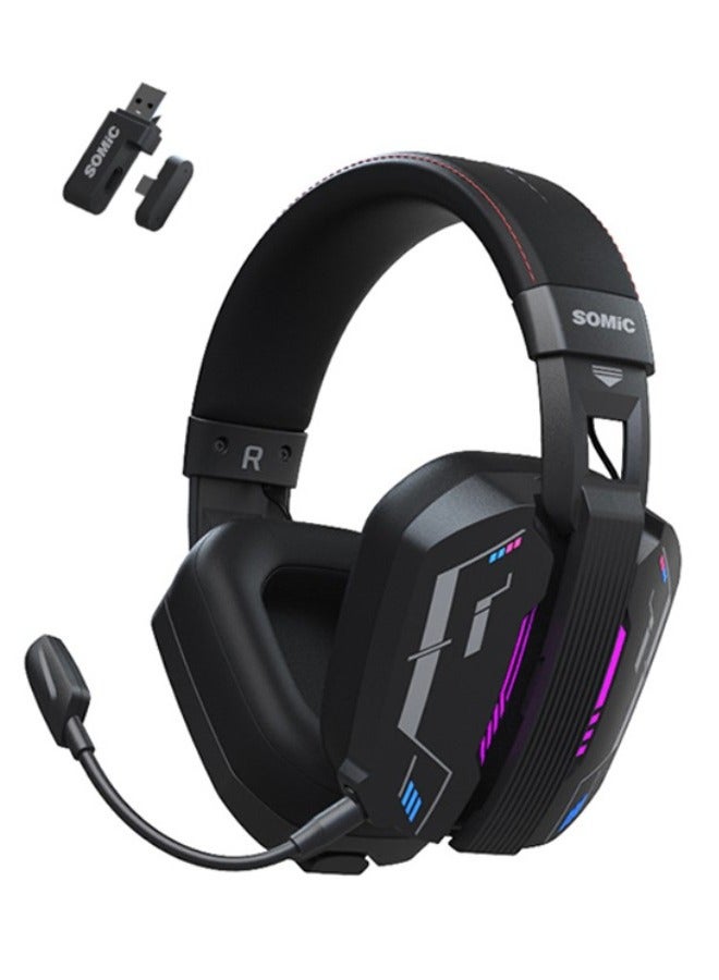 Somic MH201 Wireless Head-Mounted Bluetooth Headset 2.4G Wired Three-Mode Gaming Music Microphone - Image 1