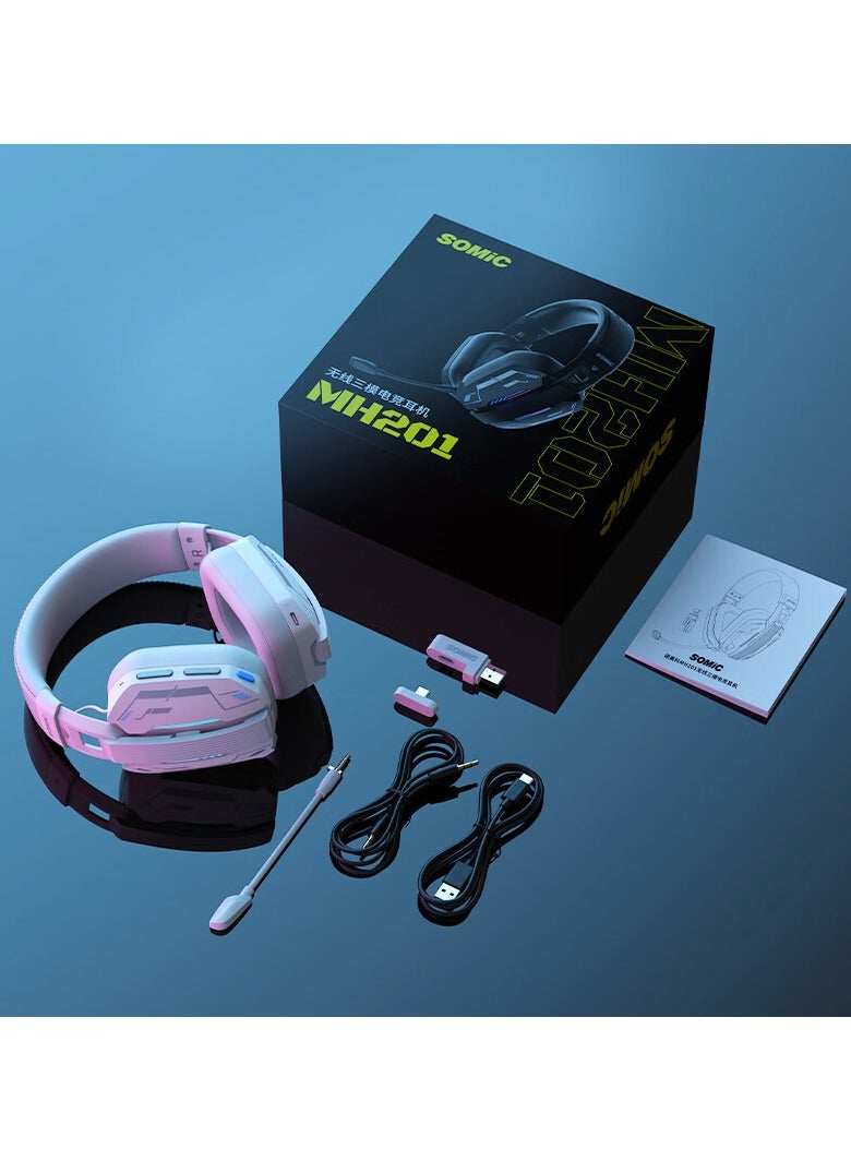 Somic MH201 Wireless Head-Mounted Bluetooth Headset 2.4G Wired Three-Mode Gaming Music Microphone - Image 4