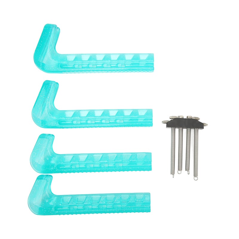 2 Pairs Skate Guards Portable Ice Skate Blade Covers Adjustable Ice Skate Blade Protector for Hockey Skates Figure Skates Ice Skates Ice Blue - Image 1