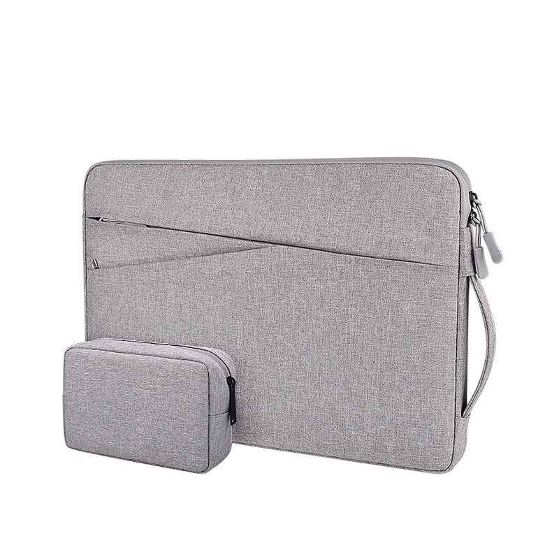 For Apple Macbook inner bag female Korean version Xiaomi Huawei pro notebook laptop bag 1345.6 inches Hemp gray (with small bag) 13.3 inches - Image 1