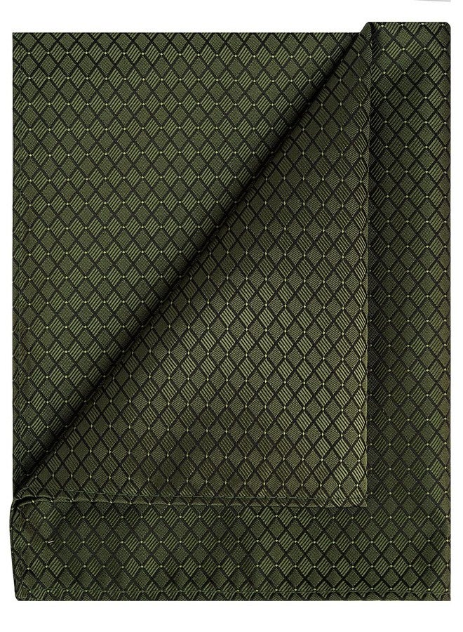 KissTies Mens Olive Green Tie Set Festive Ties For Men Necktie + Pocket Square - Image 2