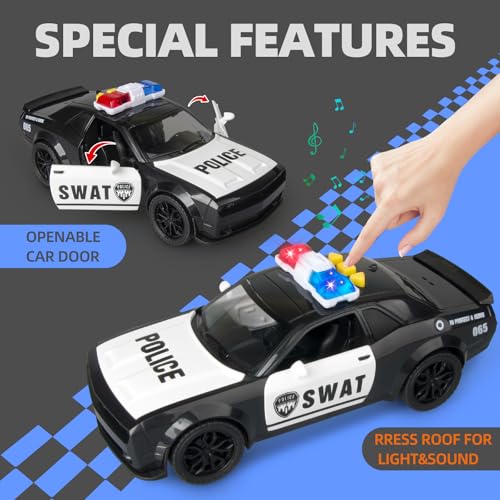 Yalujumb 4 Packs Emergency Vehicle Toy Playsets Including Garbage Truck Play Police CarAmbulance and Fire Truck with SprayLights  SoundsBirthday Christmas Party Gifts Toys for Boys 35 - Image 5