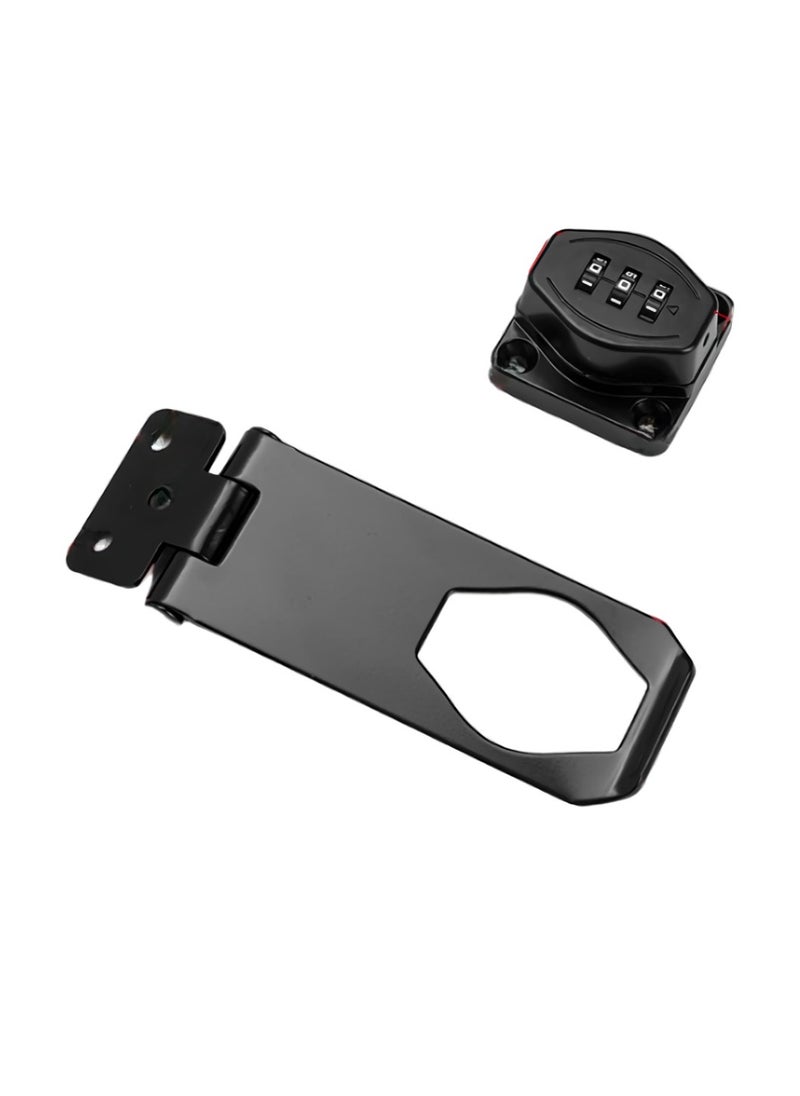 3 Digit Combination Lock Password Safety Cabinet Hasp Lock, Durable Household Security Cabinet Password Lock, Easy To Install Lockable Hasp Cabinet Lock, (1pc, 4in Black)  - Image 1