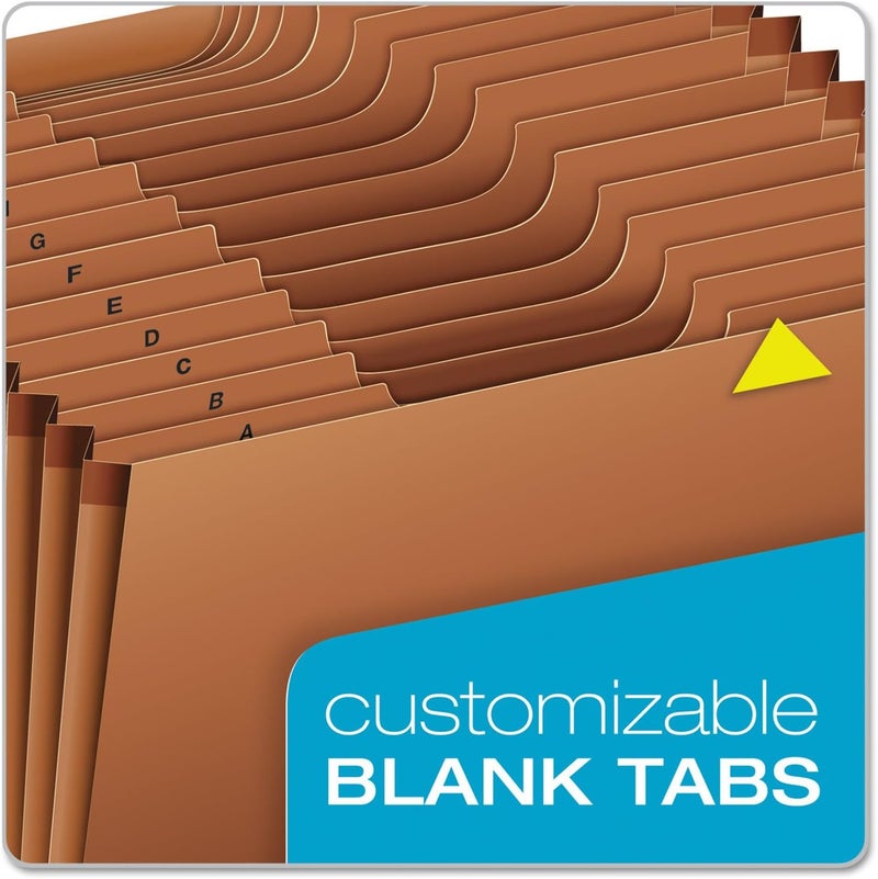 Pendaflex Heavy Duty Expanding File with Extra-Thick Cover, Tyvek Reinforced Edges, 21 Pockets, A–Z Tabs, Elastic Cord Closure, Letter Size (R117ALHD),Brown - Image 5