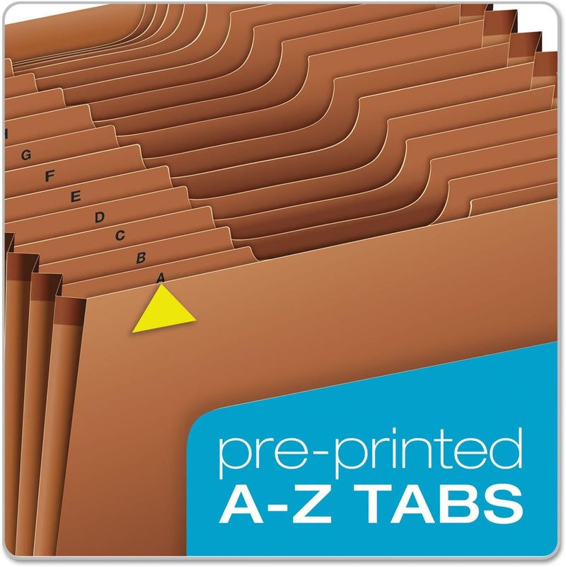 Pendaflex Heavy Duty Expanding File with Extra-Thick Cover, Tyvek Reinforced Edges, 21 Pockets, A–Z Tabs, Elastic Cord Closure, Letter Size (R117ALHD),Brown - Image 4