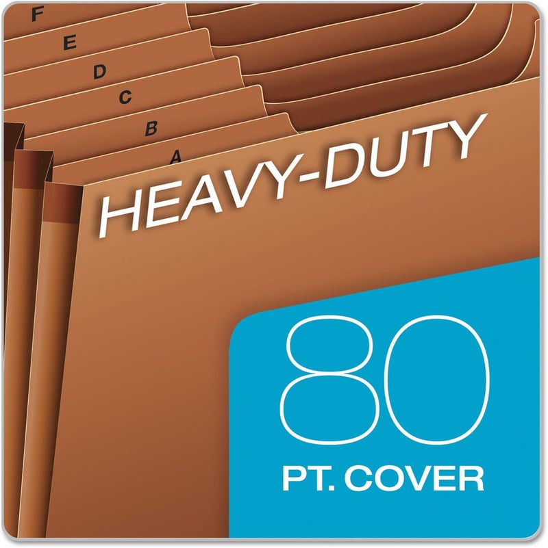 Pendaflex Heavy Duty Expanding File with Extra-Thick Cover, Tyvek Reinforced Edges, 21 Pockets, A–Z Tabs, Elastic Cord Closure, Letter Size (R117ALHD),Brown - Image 3