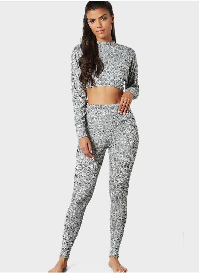 FEMME LUXE Ribbed Loungewear Set