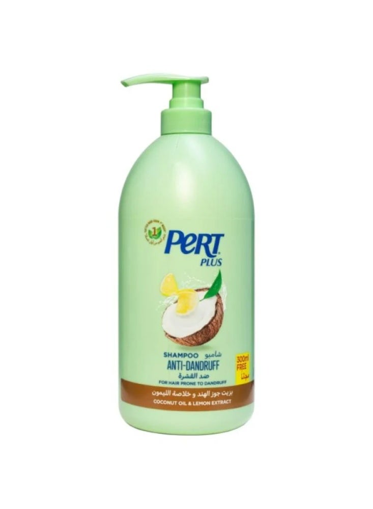 Pert Plus Anti-Dandruff Shampoo For Hair Prone To Dandruff With Coconut Oil & Lemon Extract 1000ml
