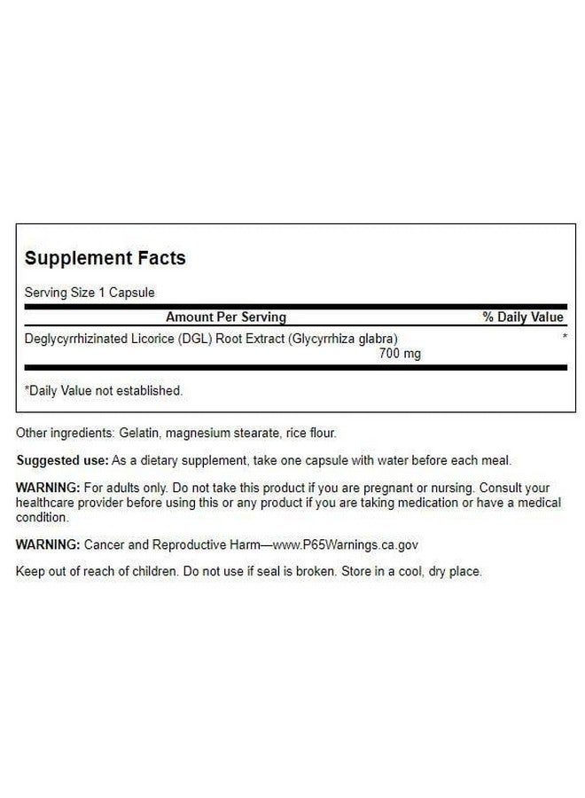 Swanson High Potency DGL (Licorice) - Herbal Supplement Promoting Digestive Health & GI Tract Support - Natural Stomach Soother Made with Licorice Root Extract - (90 Capsules, 750mg Each) (2 Pack) - Image 2