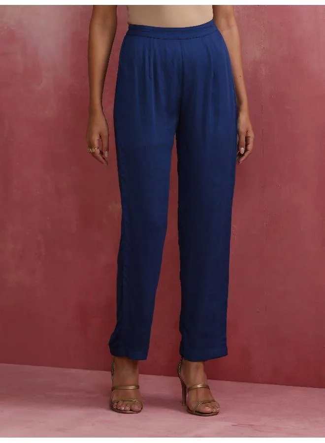 ترو برونز trueBrowns Blue Modal Front Slit Kurta set