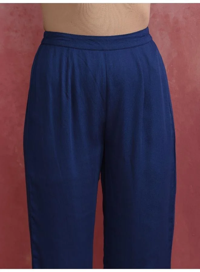 ترو برونز trueBrowns Blue Modal Front Slit Kurta set