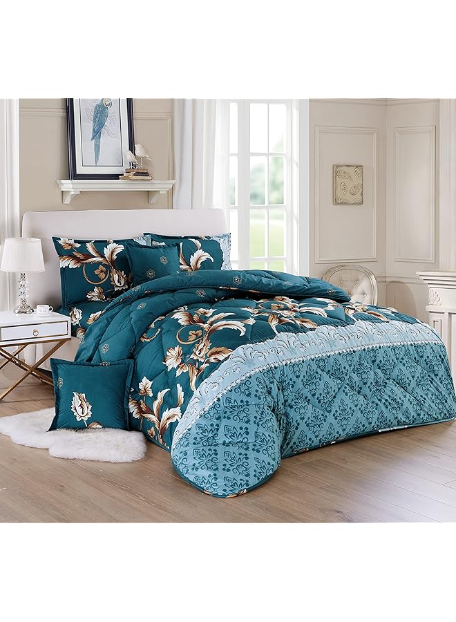 إيروريكس طقم لحاف متوسط الحشوة مكون من 4 قطع متعدد الألوان مقاس مفرد - Image 1