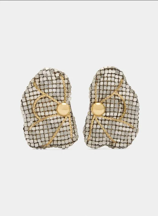 بارفوا أقراط نصف زهرة ماكسي ثنائية اللون