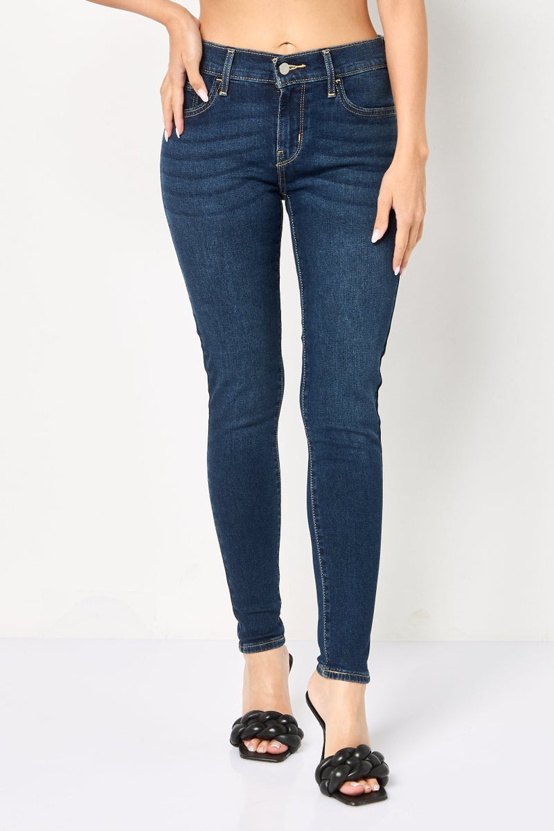 Levi's Women Skinny Fit Washed Stretchable Jeans, Blue - Image 1