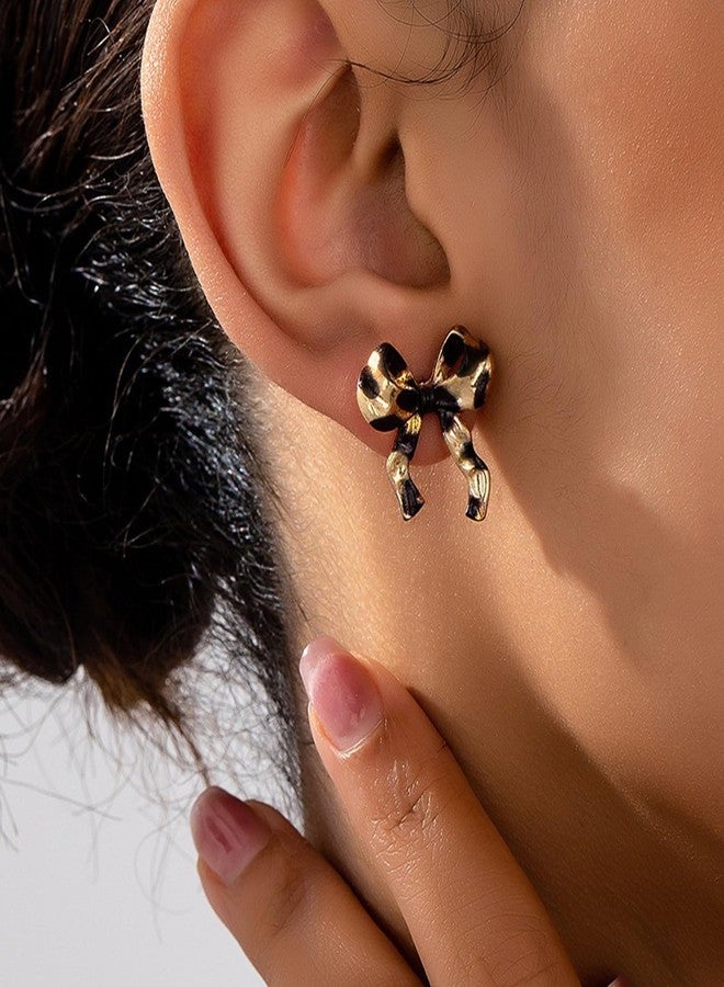 TACBSP Boho Leopard Bow Earrings for Women Leopard Bowknot Statement Earrings Cheetah Exaggerate Earrings Summer Costume Jewelry Gift (C) - Image 2