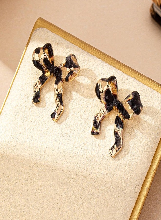TACBSP Boho Leopard Bow Earrings for Women Leopard Bowknot Statement Earrings Cheetah Exaggerate Earrings Summer Costume Jewelry Gift (C) - Image 5