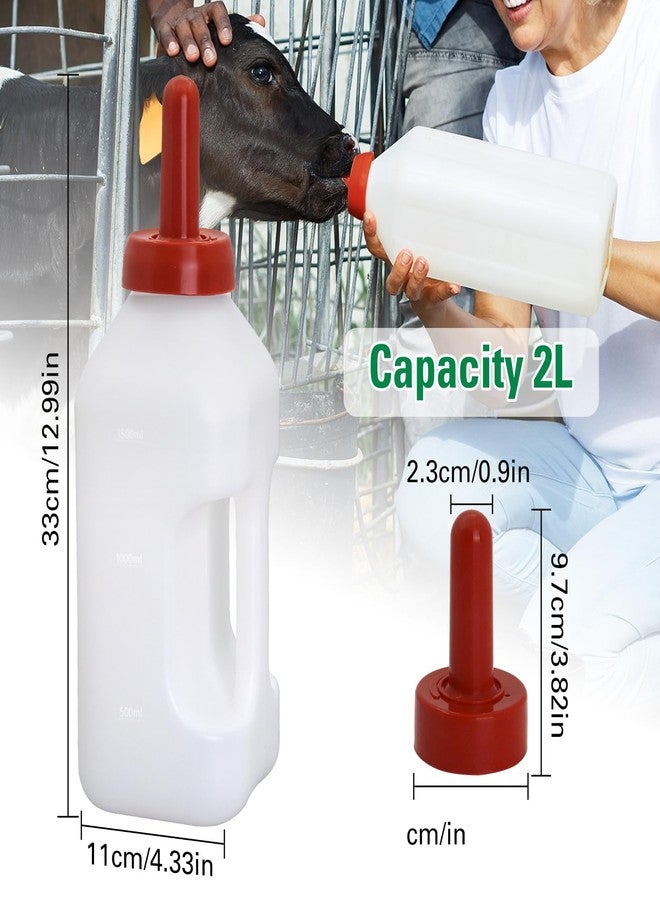 Abustle pig Calf Bottle with Hand Grip Handle and a Replacement Nipple,2 Quart Calf Milk Feeder Nursing Feeding Bottle (Red, Calf Bottle Set) - Image 3