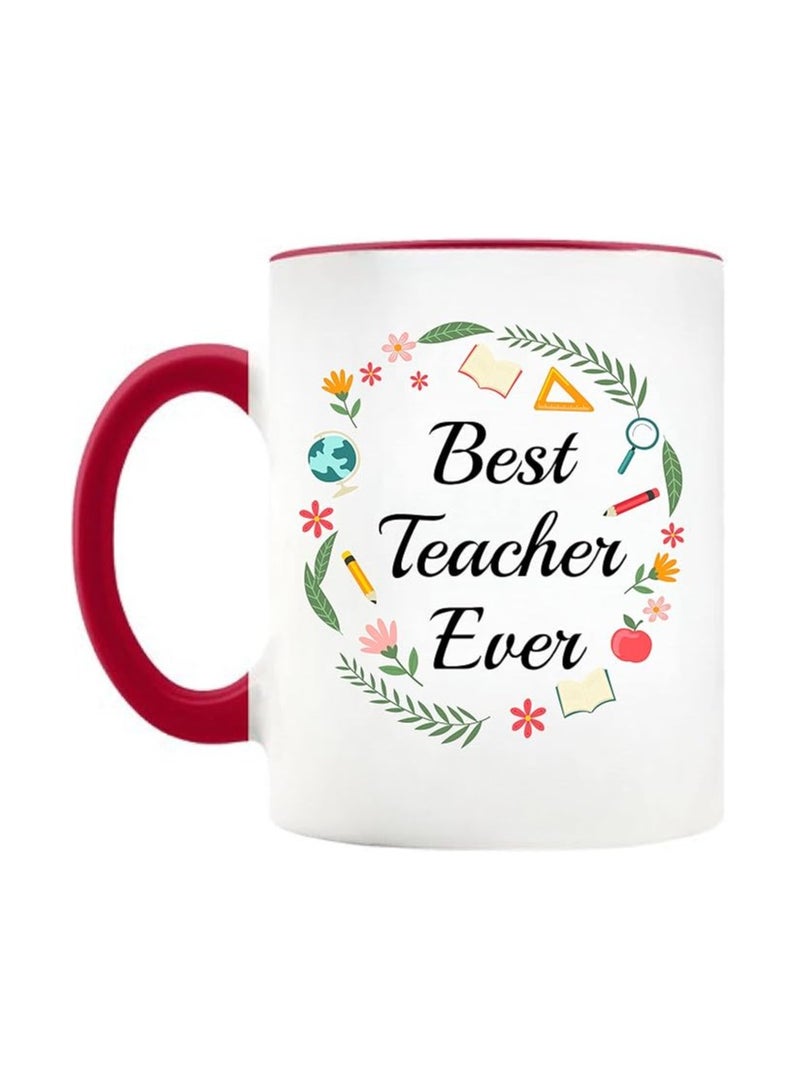 PRINTSHOP4ME Teachers Appreciation Coffee Mug Gifts For Teachers Day | World Teachers Day |Teachers Day Gifts (Two Tone Red Mug) - Image 1