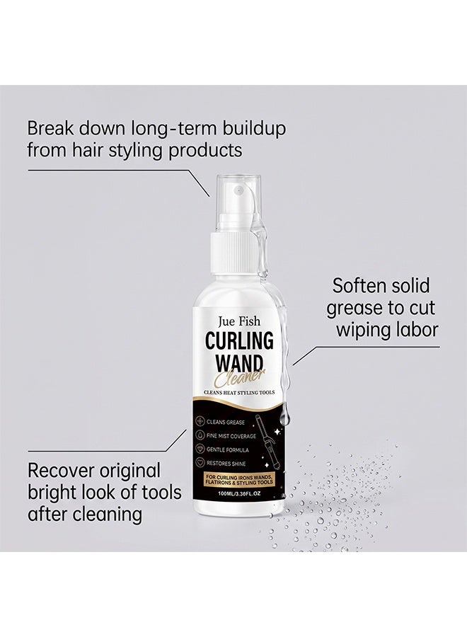 JUE FISH Curling Wand Cleaner Spray, Cleans Heat Styling Tools for Curling Irons, Wands, Flatirons & Styling Tools, Remove Grease & Residue 100ML - Image 5