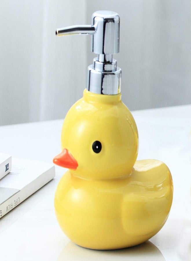 123Arts Ceramic Duck Soap Dispenser with Pump Soap Bottle or Lotion Bottle, 9 oz - Image 3
