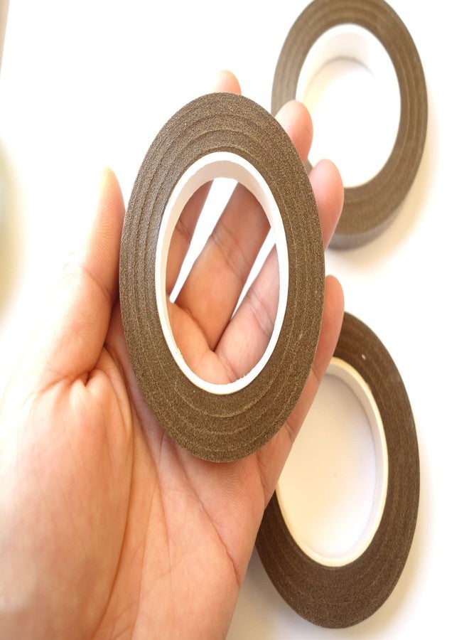 Transun Moo 4 Rolls 1/2 Inch Floral Tapes Florist Wraps for Bouquet Stem and Flowers Making Craft Projects (30 Yards, Brown) - Image 3