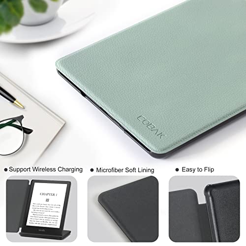 CoBak Case for 6.8" Kindle Paperwhite 11th Gen 2021- Smart Cover with Auto Sleep Wake Feature, Lightweight, Slim, PU Leather, Sage - Image 4