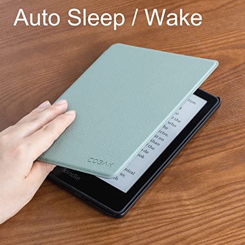 CoBak Case for 6.8" Kindle Paperwhite 11th Gen 2021- Smart Cover with Auto Sleep Wake Feature, Lightweight, Slim, PU Leather, Sage - Image 5